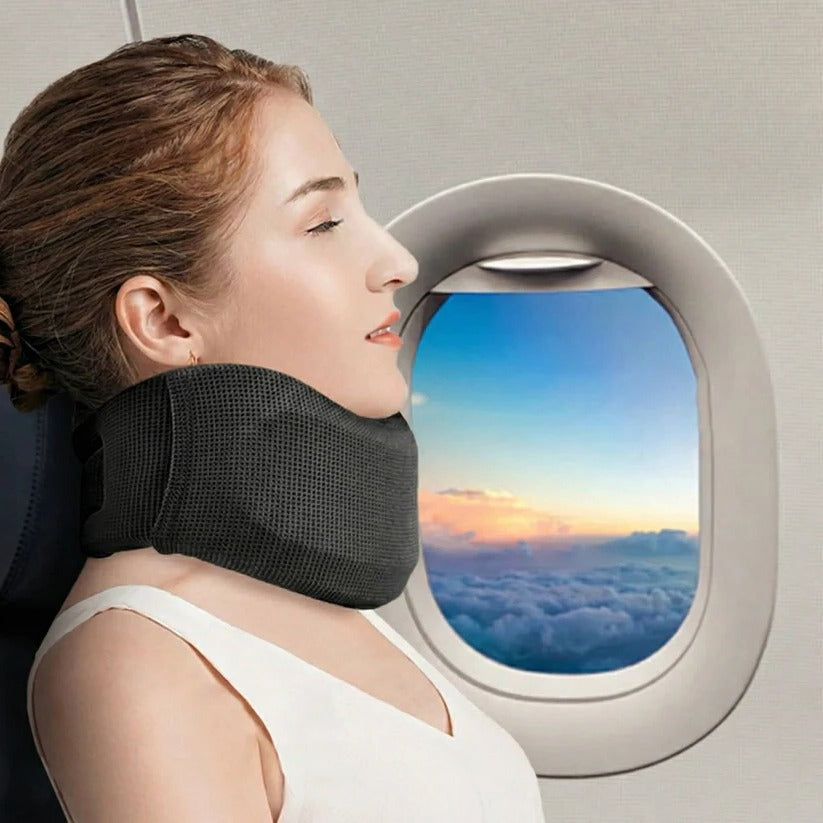 Comfortable Travel Neck Support Brace - Breathable Fabric & Adjustable Velcro Fit for Ultimate Support