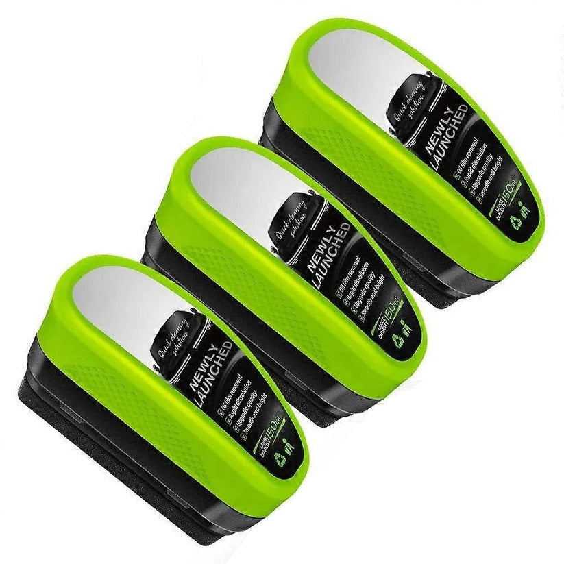 Set of 3 Car Window Glass Cleaning Brushes with Oil Film Coating - Streak-Free Shine & Easy Grip
