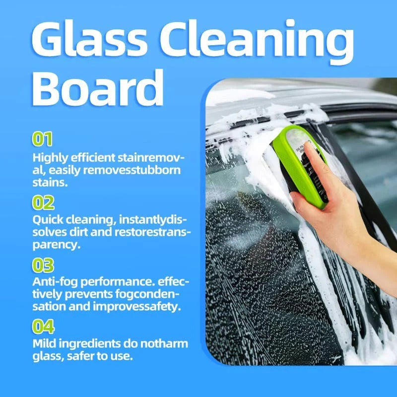 Set of 3 Car Window Glass Cleaning Brushes with Oil Film Coating - Streak-Free Shine & Easy Grip