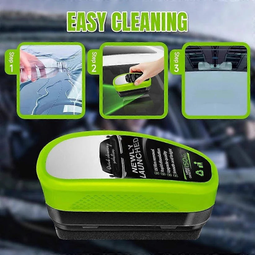 Set of 3 Car Window Glass Cleaning Brushes with Oil Film Coating - Streak-Free Shine & Easy Grip