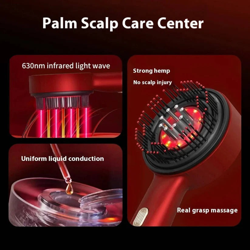 Red Light Scalp Massage Brush for Enhanced Hair Growth & Scalp Health
