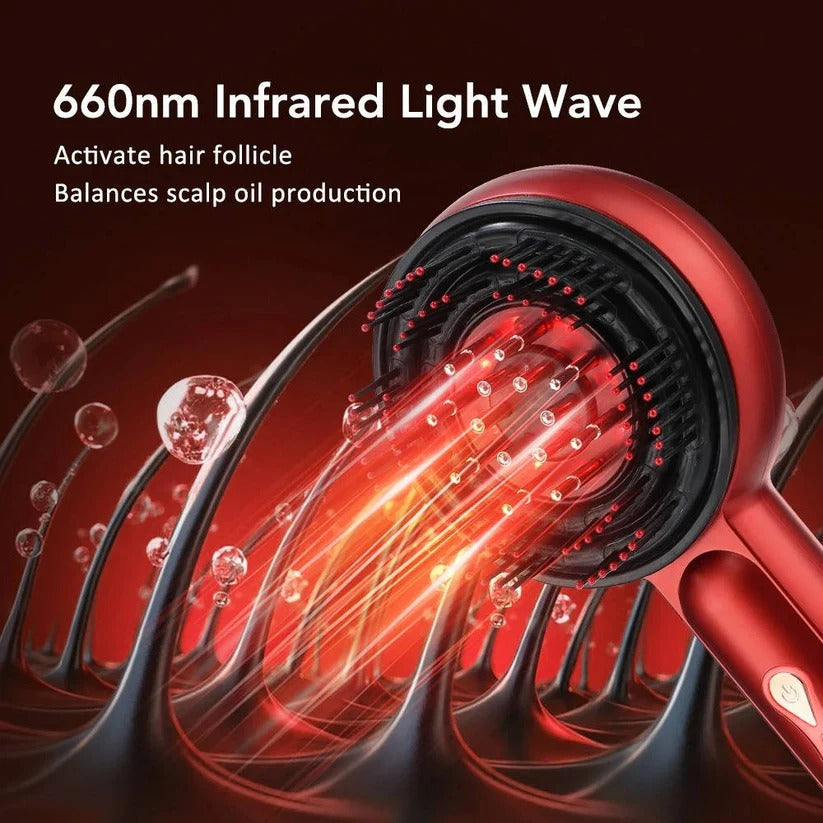 Red Light Scalp Massage Brush for Enhanced Hair Growth & Scalp Health