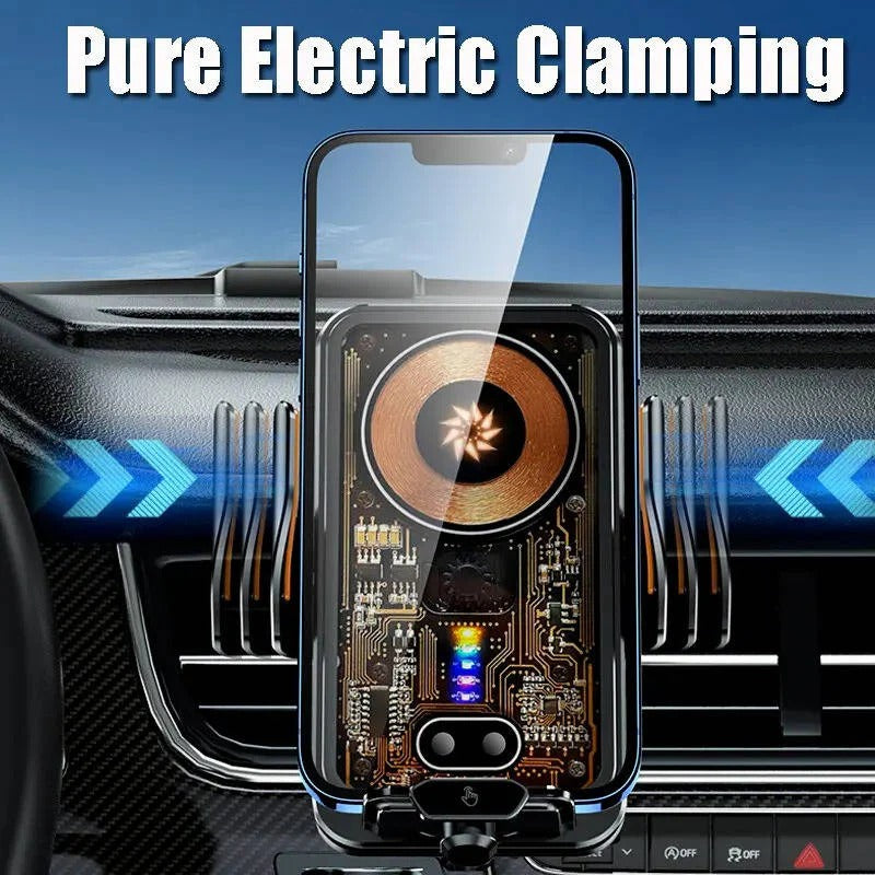 Auto Clamping Wireless Car Phone Mount with Fast Charging - Air Vent Compatible