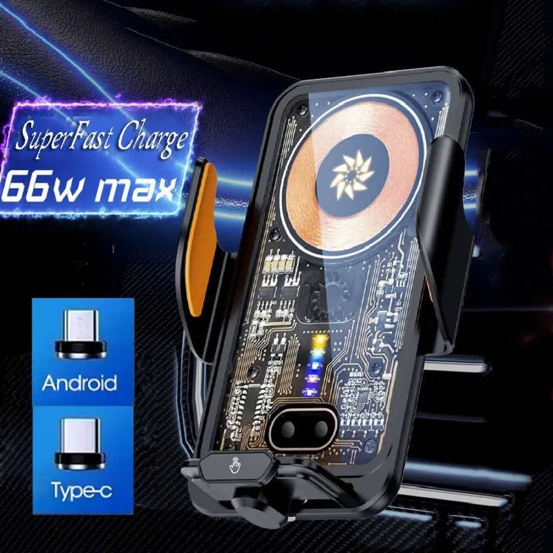 Auto Clamping Wireless Car Phone Mount with Fast Charging - Air Vent Compatible