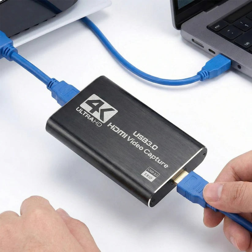 4K HDMI to USB 3.0 Video Capture Device - 1080P 60fps Recording for Streaming & Gaming
