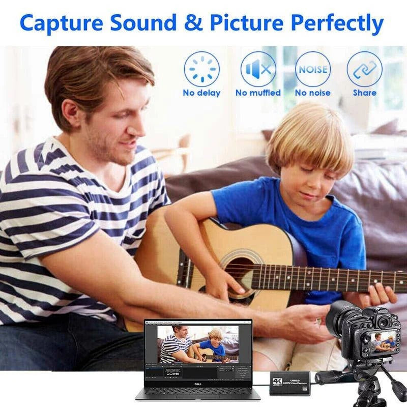 4K HDMI to USB 3.0 Video Capture Device - 1080P 60fps Recording for Streaming & Gaming