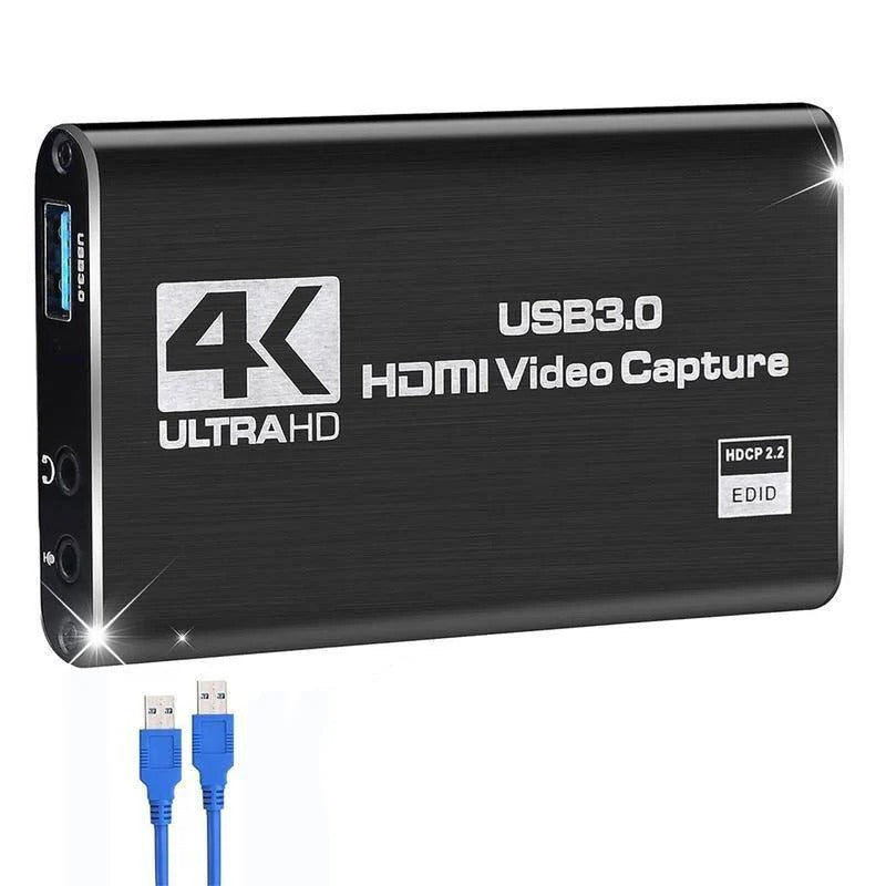 4K HDMI to USB 3.0 Video Capture Device - 1080P 60fps Recording for Streaming & Gaming