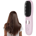 USB Rechargeable Heated Straightening Brush with LED Display & Adjustable Heat Settings - Fast Hair Styling Tool