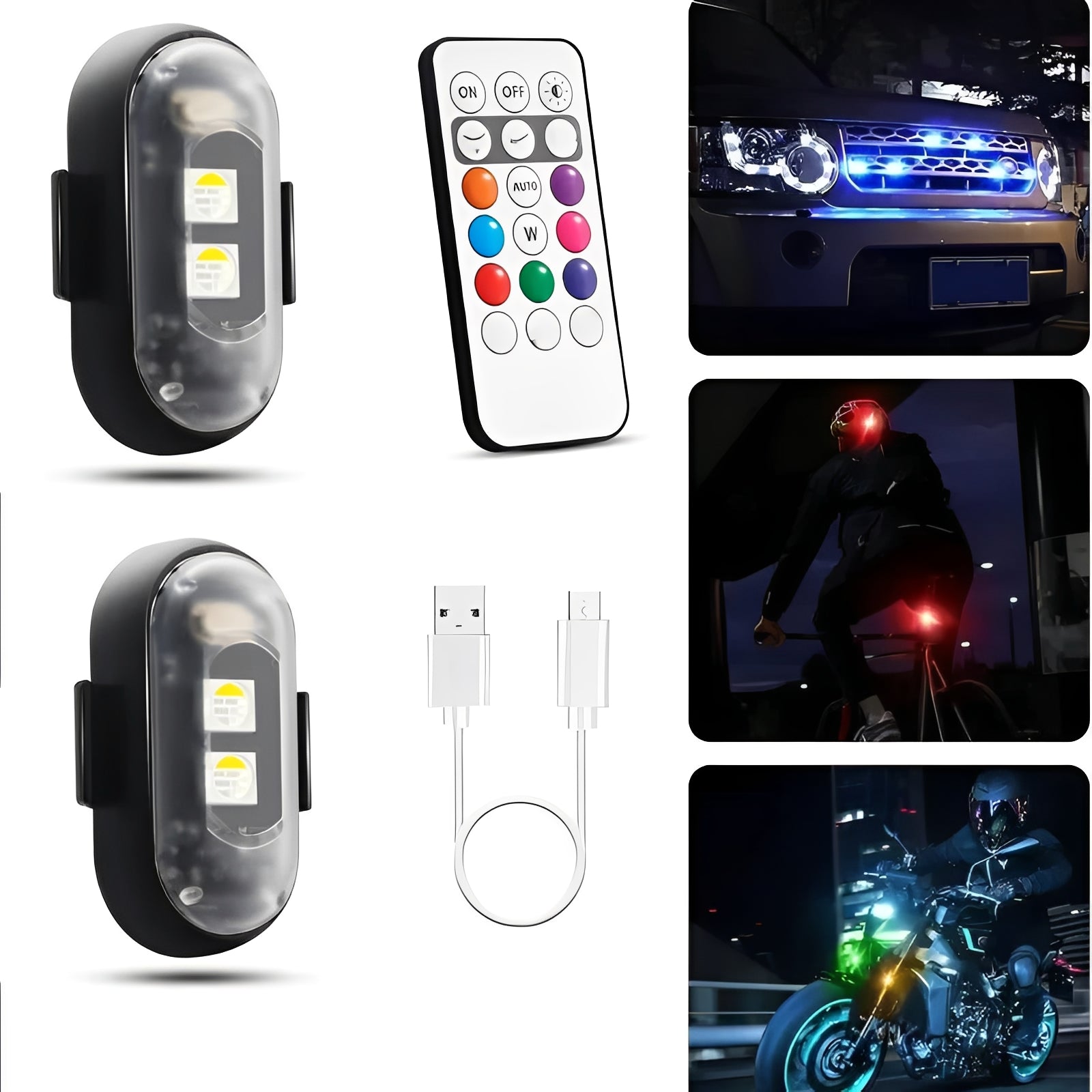 Rechargeable RGB LED Strobe Light with Remote Control - Color Changing Effects for Parties & Events