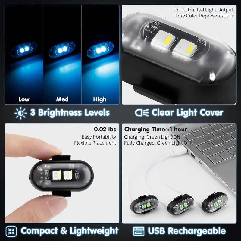 Rechargeable RGB LED Strobe Light with Remote Control - Color Changing Effects for Parties & Events