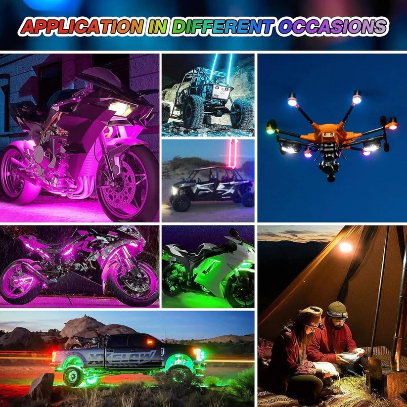 Rechargeable RGB LED Strobe Light with Remote Control - Color Changing Effects for Parties & Events
