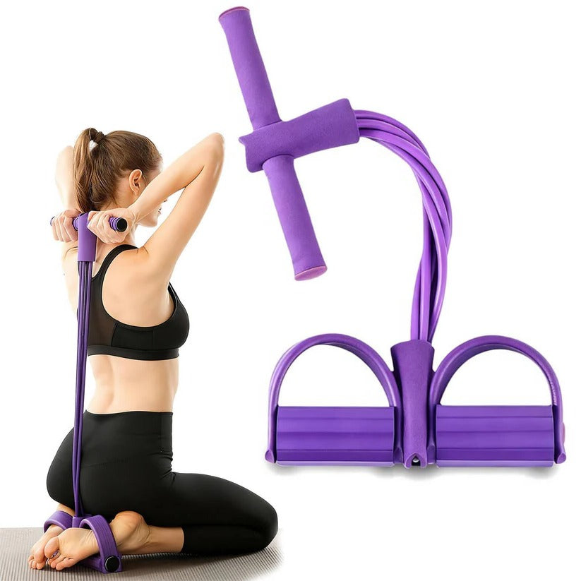 Adjustable Foot Pedal Resistance Band with Detachable Handles - Perfect for Home Gym Workouts & Strength Training