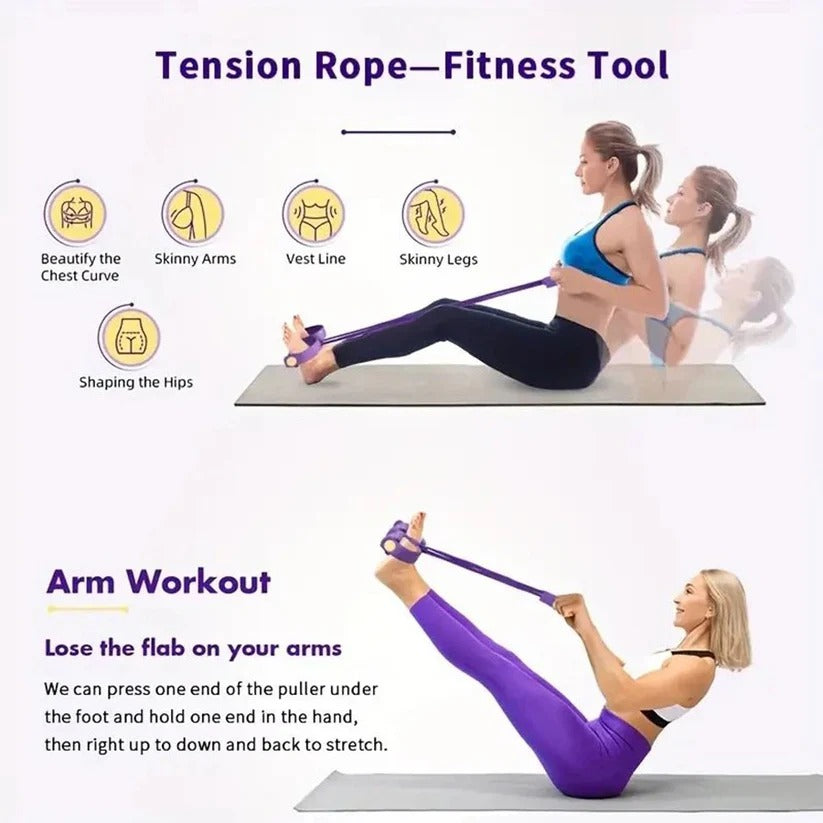 Adjustable Foot Pedal Resistance Band with Detachable Handles - Perfect for Home Gym Workouts & Strength Training