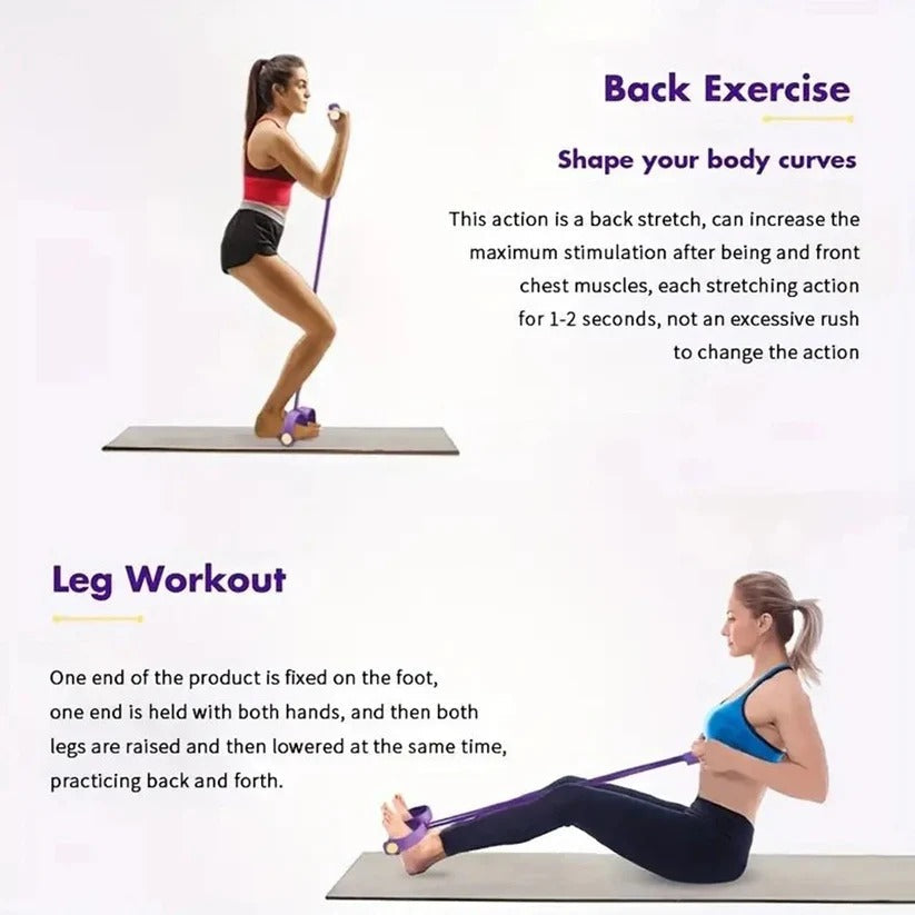Adjustable Foot Pedal Resistance Band with Detachable Handles - Perfect for Home Gym Workouts & Strength Training