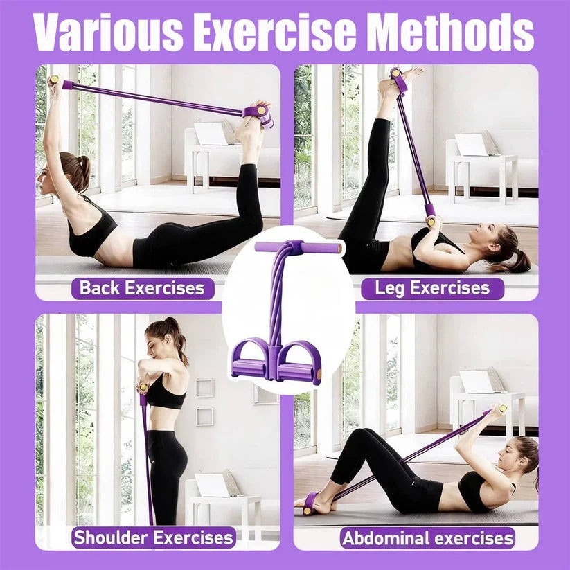 Adjustable Foot Pedal Resistance Band with Detachable Handles - Perfect for Home Gym Workouts & Strength Training