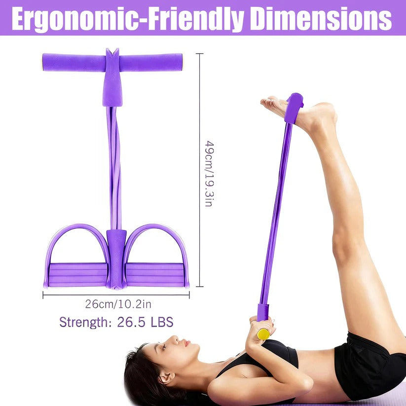 Adjustable Foot Pedal Resistance Band with Detachable Handles - Perfect for Home Gym Workouts & Strength Training