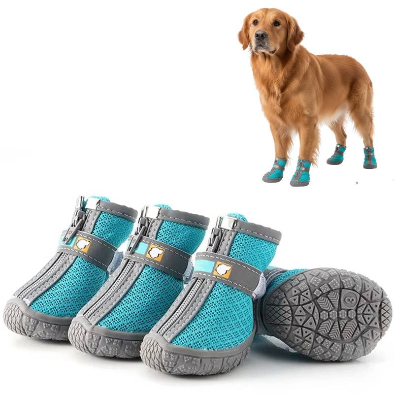 Waterproof & Breathable Dog Paw Boots with Non-Slip Sole - 4 Pack for Outdoor Adventures