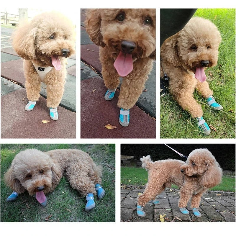 Waterproof & Breathable Dog Paw Boots with Non-Slip Sole - 4 Pack for Outdoor Adventures