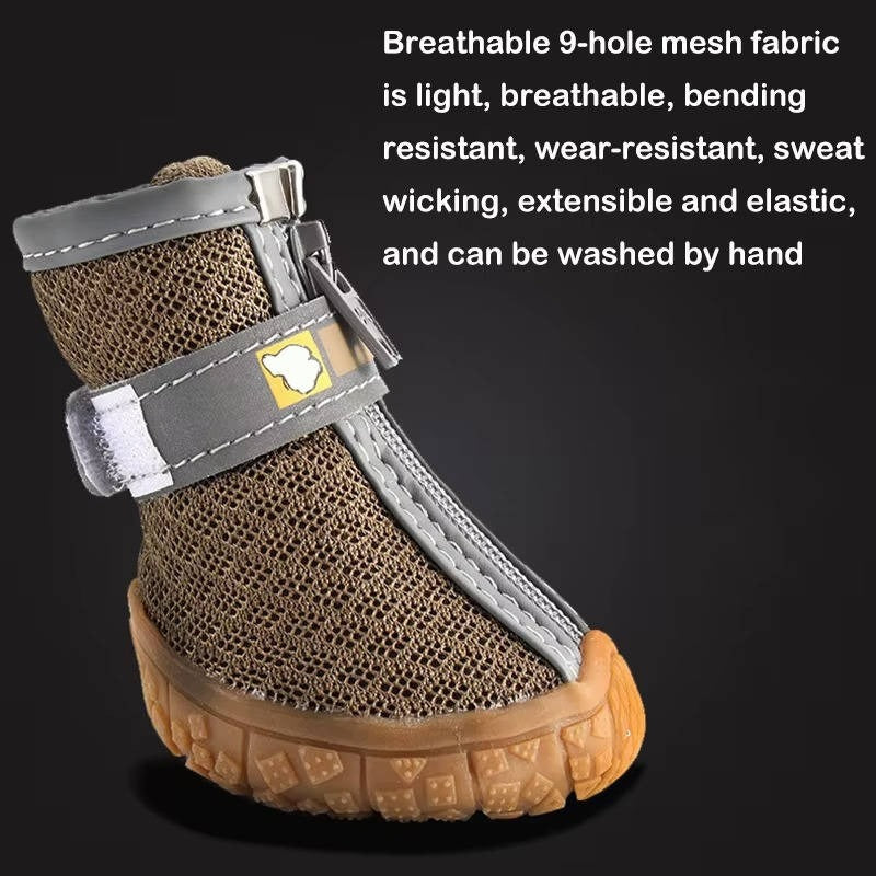 Waterproof & Breathable Dog Paw Boots with Non-Slip Sole - 4 Pack for Outdoor Adventures