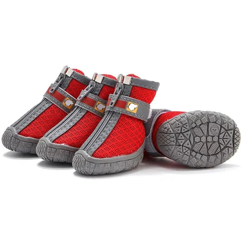 Waterproof & Breathable Dog Paw Boots with Non-Slip Sole - 4 Pack for Outdoor Adventures