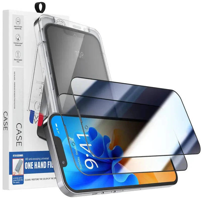 Dual Pack Anti-Spy Tempered Glass Screen Protector for All iPhone Models - Privacy Protection & Scratch Resistance