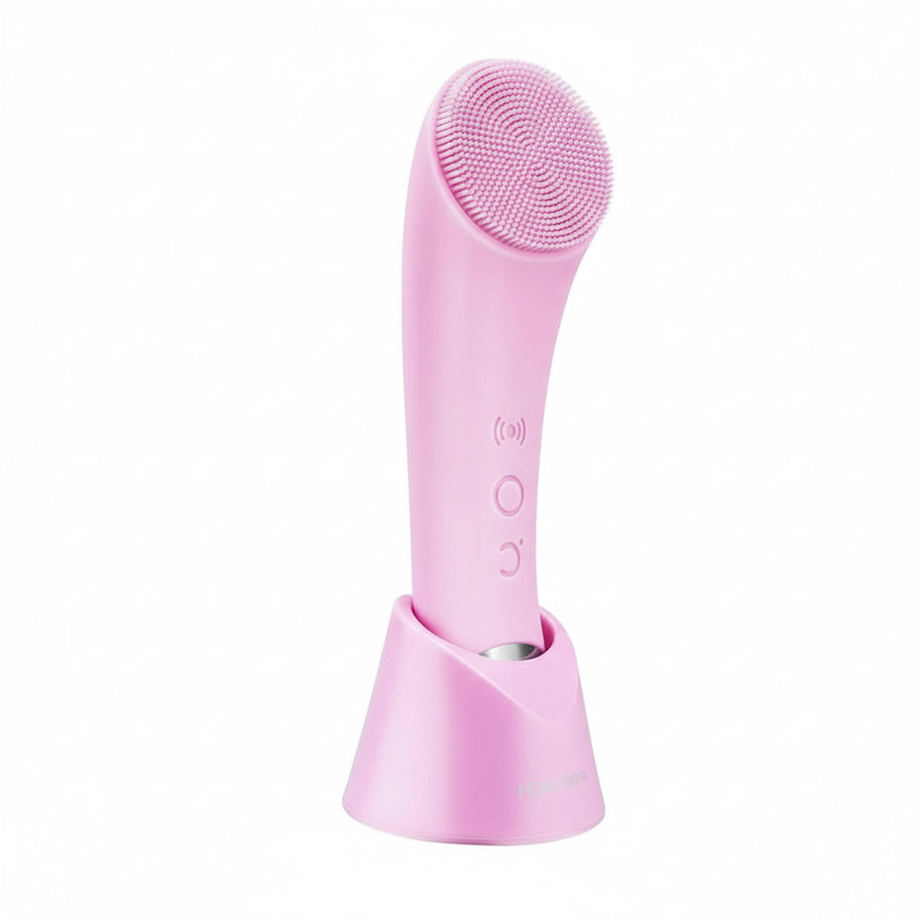 Rechargeable Silicone Face Scrubber with Heated Massage & Vibrating Exfoliation – Spa-Quality Skincare Tool for Deep Cleansing & Gentle Exfoliation