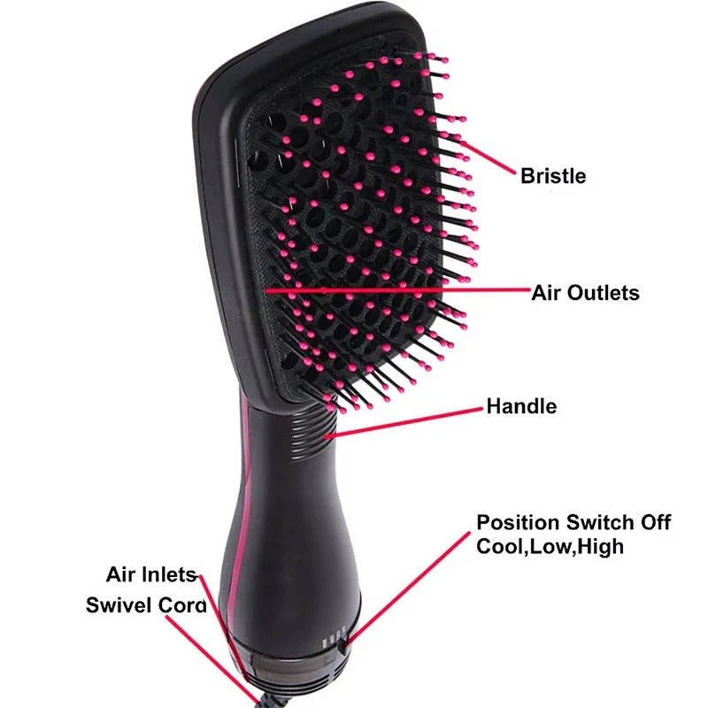 1000W Paddle Blow Dryer Brush - 3 Adjustable Heat Settings for Effortless Styling