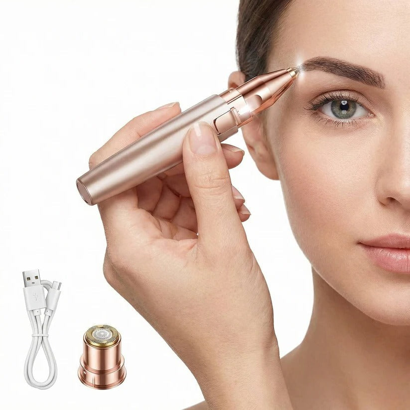 Women's LED Facial Hair Epilator & Eyebrow Shaver – Painless Hair Removal Tool for Smooth Skin