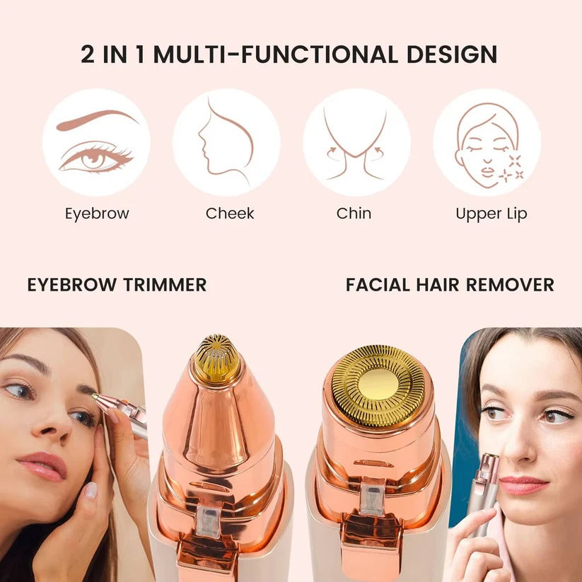 Women's LED Facial Hair Epilator & Eyebrow Shaver – Painless Hair Removal Tool for Smooth Skin