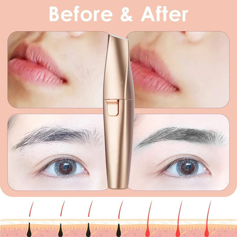 Women's LED Facial Hair Epilator & Eyebrow Shaver – Painless Hair Removal Tool for Smooth Skin
