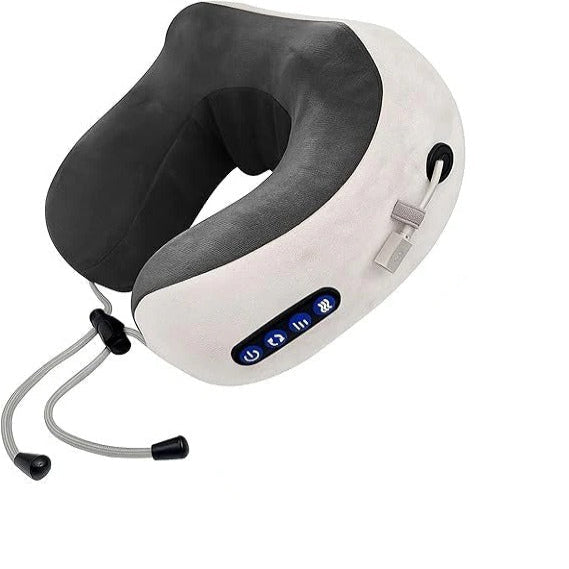 Ergonomic Travel Neck Pillow with Built-In Massager - Ultimate Relaxation Support for Comfortable Journeys
