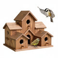 Charming Decorative Villa Design Hanging Wooden Bird House for Outdoor Gardens - Perfect for Attracting Birds