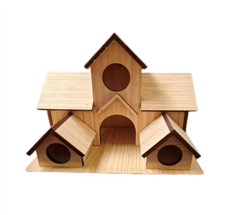 Charming Decorative Villa Design Hanging Wooden Bird House for Outdoor Gardens - Perfect for Attracting Birds