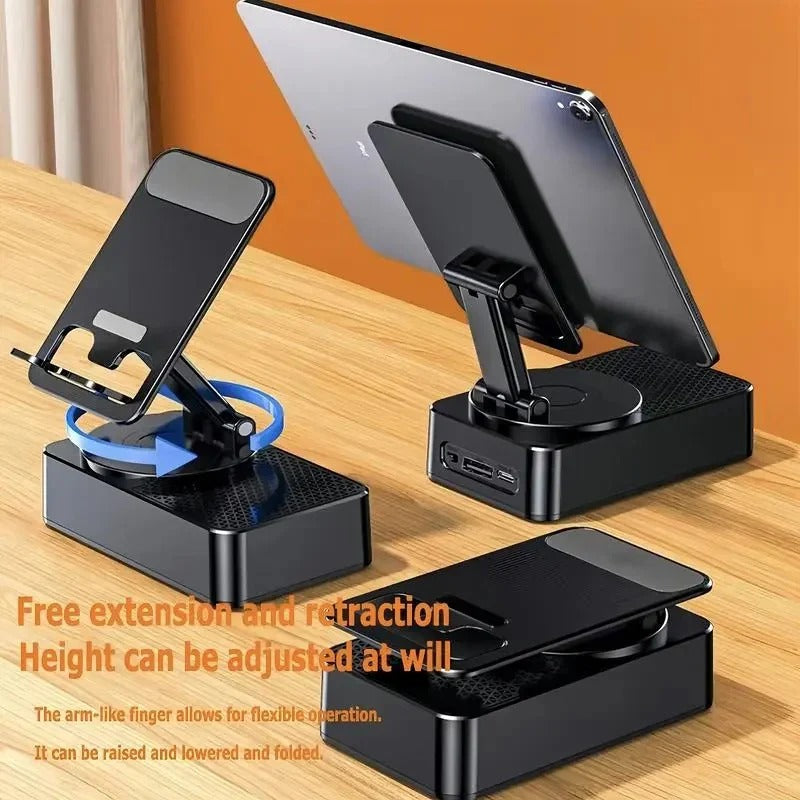 5-in-1 Wireless Bluetooth Speaker with Foldable Phone Stand, LED Lighting, and Enhanced Sound Quality - Perfect for Home, Travel, and Parties