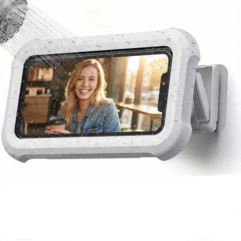 360-Degree Rotating Wall Mount Bathroom Phone Holder for Smartphones up to 6.8 Inches - Perfect for Hands-Free Use