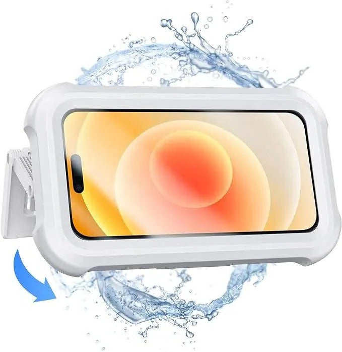 360-Degree Rotating Wall Mount Bathroom Phone Holder for Smartphones up to 6.8 Inches - Perfect for Hands-Free Use