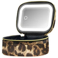 Portable Travel Cosmetic Case with Adjustable LED Mirror & Multi-Compartment Organizer - Ideal for Makeup on the Go