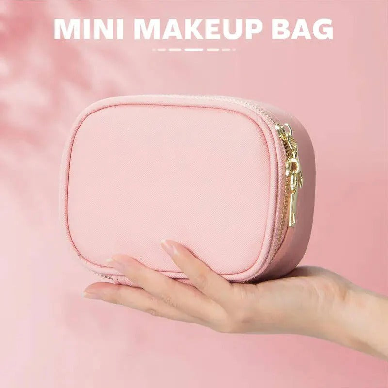 Portable Travel Cosmetic Case with Adjustable LED Mirror & Multi-Compartment Organizer - Ideal for Makeup on the Go