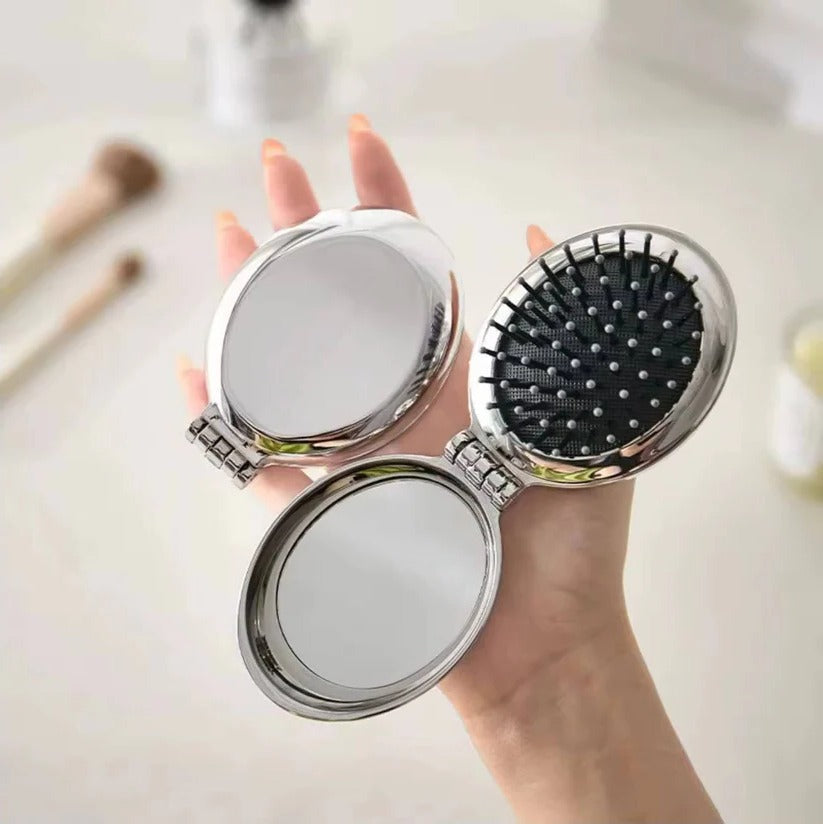 Slim Portable Pocket-Sized Compact Mirror – Stylish & Travel-Friendly Design for On-the-Go Touch-Ups