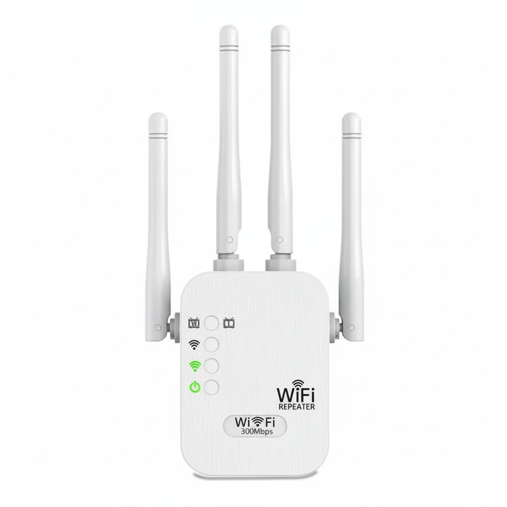 Dual Band Wi-Fi Range Extender with 4 High-Gain Antennas & Ethernet Port - Ultimate Whole Home Coverage Solution