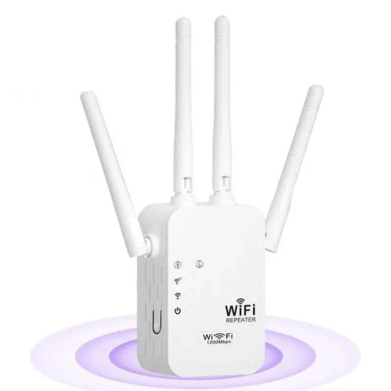 Dual Band Wi-Fi Range Extender with 4 High-Gain Antennas & Ethernet Port - Ultimate Whole Home Coverage Solution