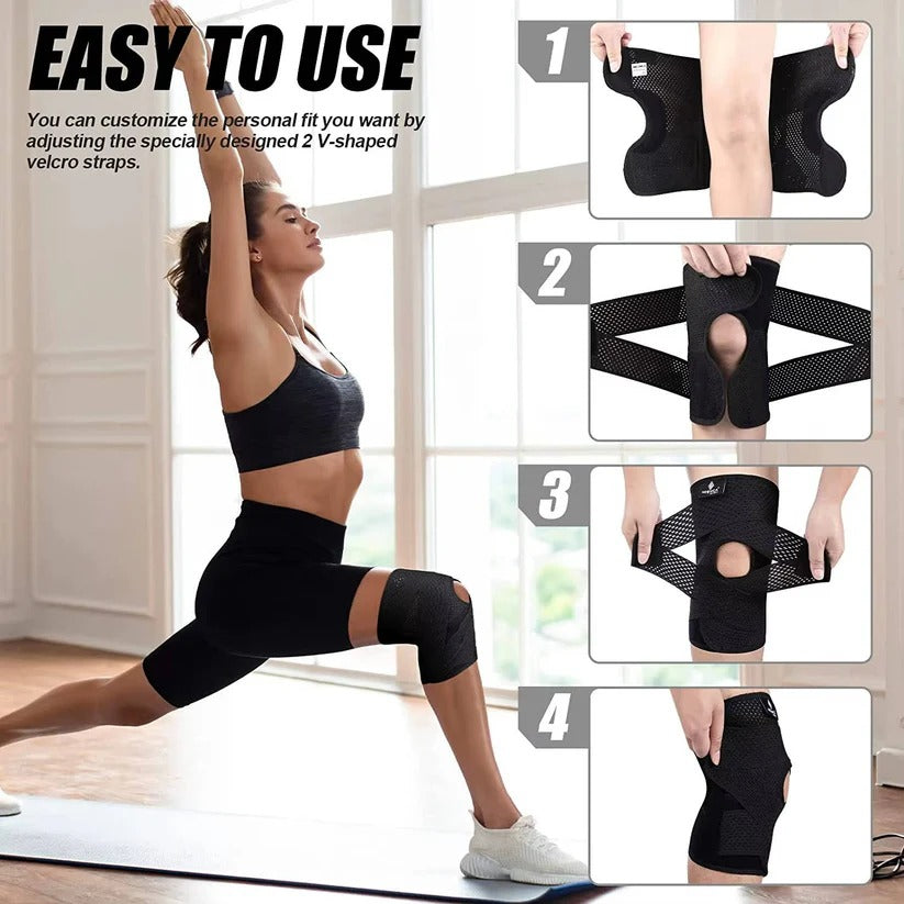 Adjustable Knee Brace with Side Stabilizers | Breathable Mesh Support for Maximum Comfort & Stability