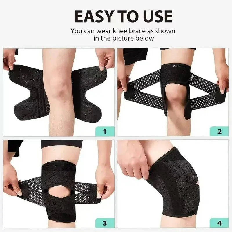 Adjustable Knee Brace with Side Stabilizers | Breathable Mesh Support for Maximum Comfort & Stability