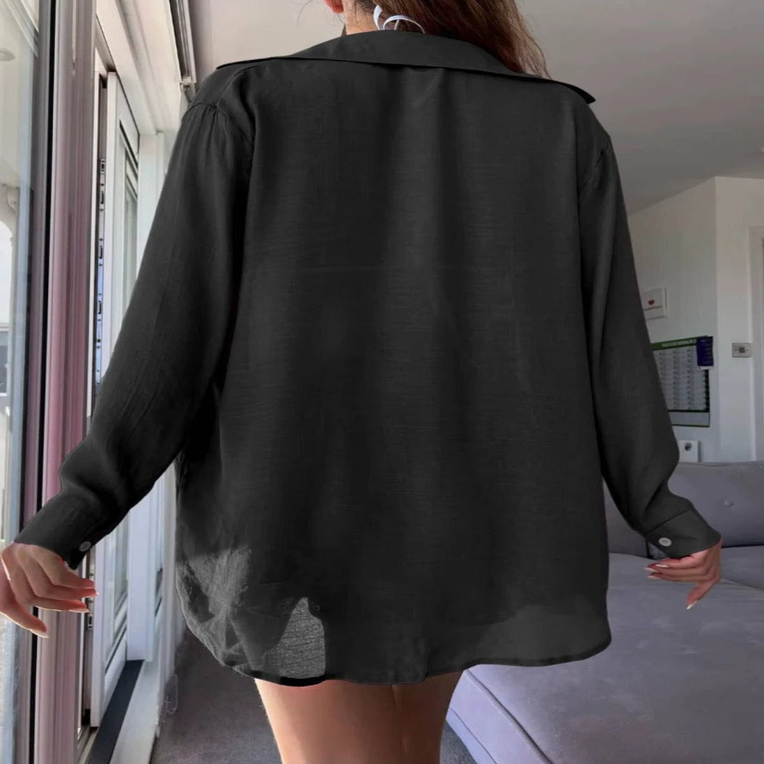 Women's Sheer Button-Front Cover-Up Shirt & Shorts Set - Lightweight Summer Beachwear