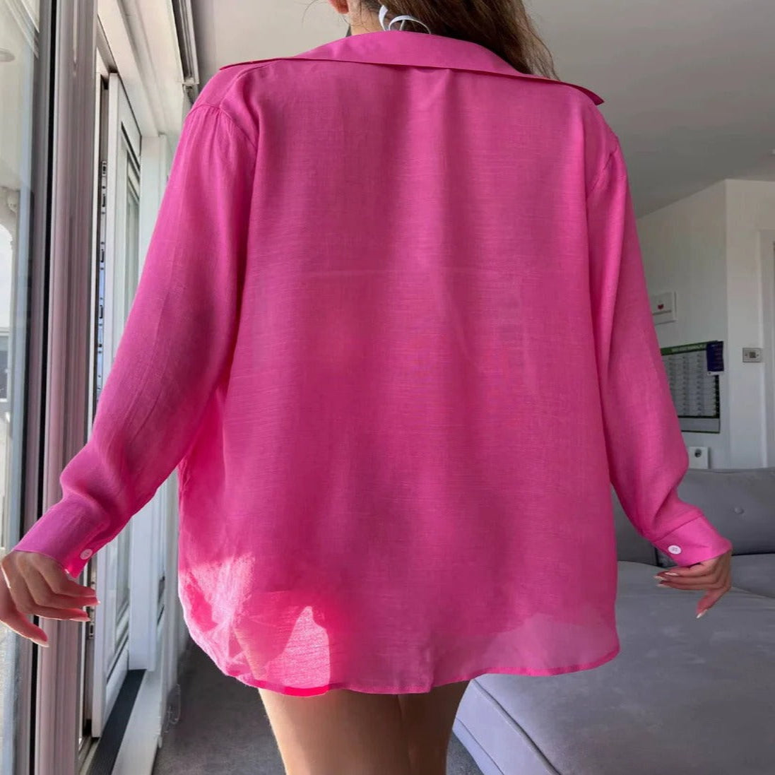 Women's Sheer Button-Front Cover-Up Shirt & Shorts Set - Lightweight Summer Beachwear