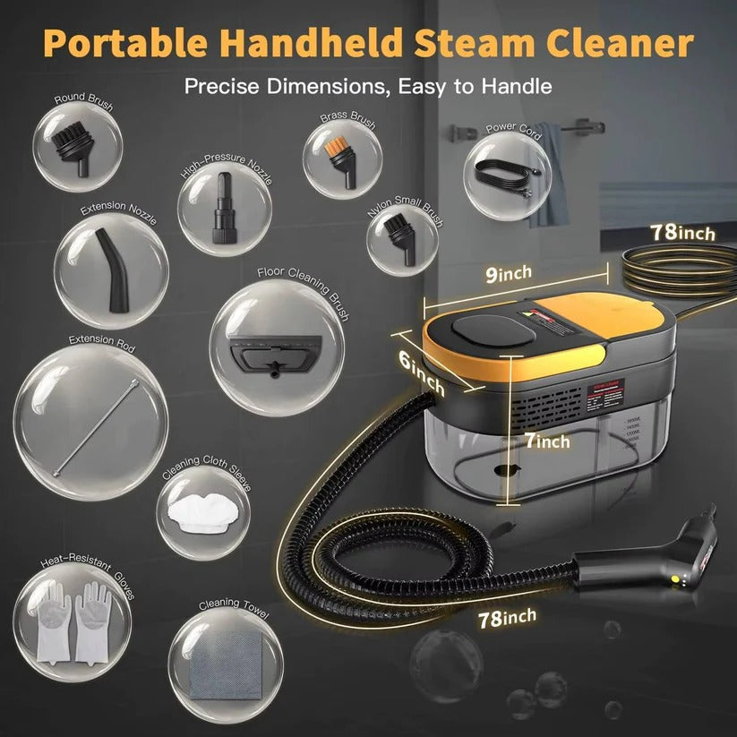 Versatile Handheld Steam Cleaner for Home & Car - Perfect for Tile, Grout, and Floor Surfaces