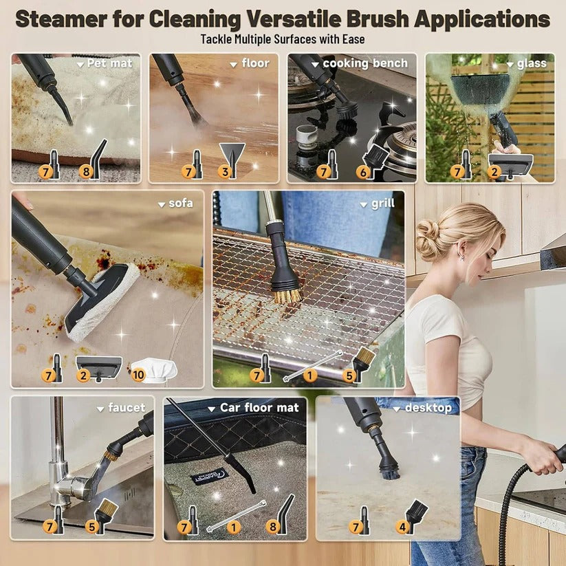 Versatile Handheld Steam Cleaner for Home & Car - Perfect for Tile, Grout, and Floor Surfaces