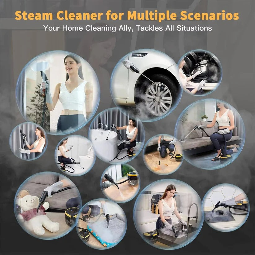 Versatile Handheld Steam Cleaner for Home & Car - Perfect for Tile, Grout, and Floor Surfaces