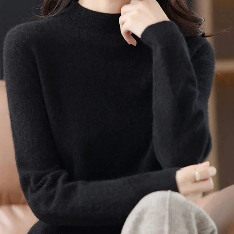 Luxurious Women's Cashmere Knit Pullover Sweater - Perfect for Cold Weather Comfort