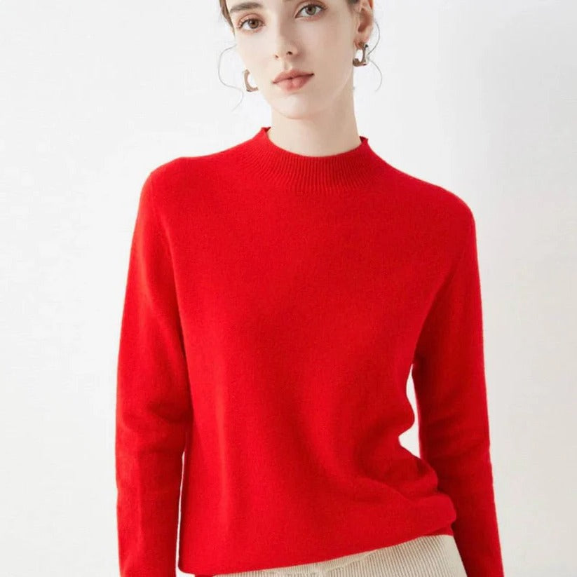 Luxurious Women's Cashmere Knit Pullover Sweater - Perfect for Cold Weather Comfort